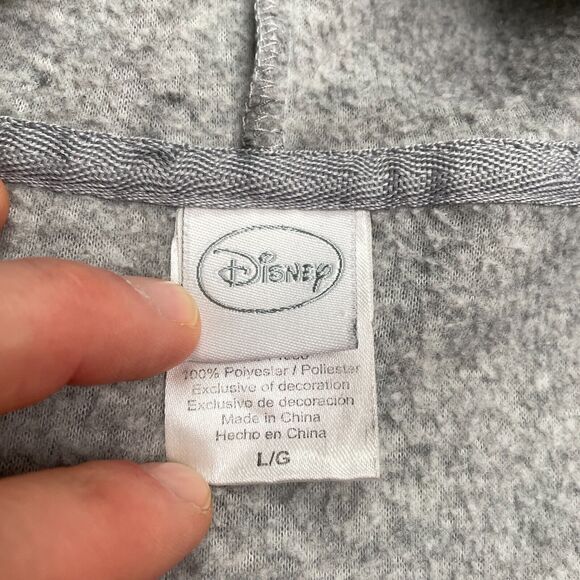 Disney Vintage Embroidered Grumpy Dwarf Sweatshirt Womens Large Gray Hoodie Zip - Picture 8 of 14